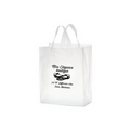 Clear Frosted Soft Loop Shopper Bag w/Insert (10"x5"x13") - Flexo Ink